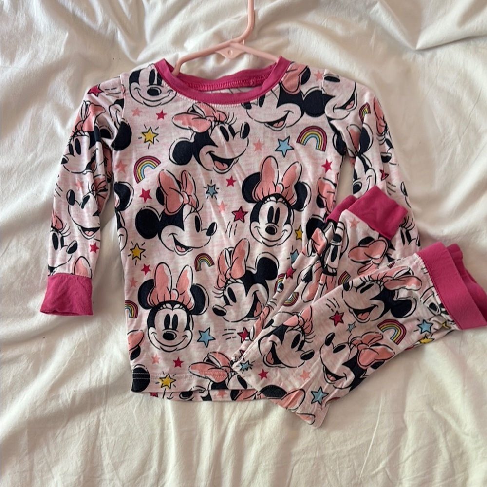 Little sleepies Disney Minnie Mouse Pink and Black Pajama Set